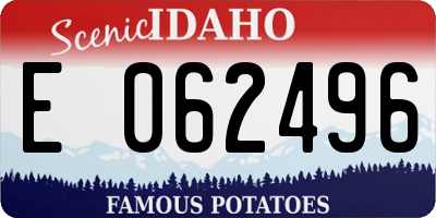 ID license plate E062496