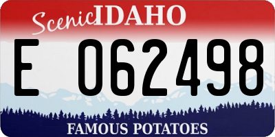 ID license plate E062498