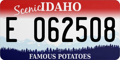 ID license plate E062508