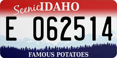 ID license plate E062514