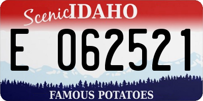 ID license plate E062521