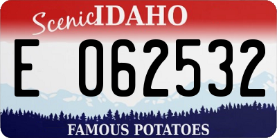 ID license plate E062532