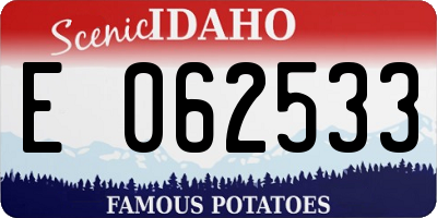 ID license plate E062533