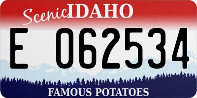 ID license plate E062534
