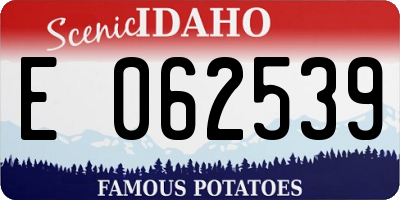 ID license plate E062539