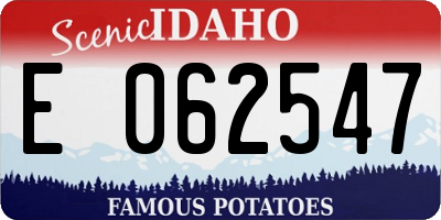 ID license plate E062547