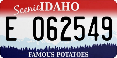 ID license plate E062549