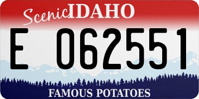 ID license plate E062551
