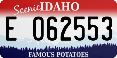 ID license plate E062553