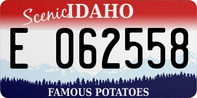 ID license plate E062558