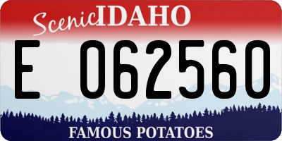 ID license plate E062560