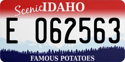 ID license plate E062563