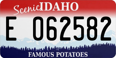 ID license plate E062582
