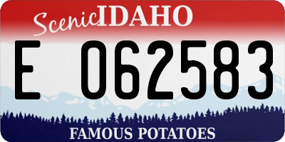 ID license plate E062583