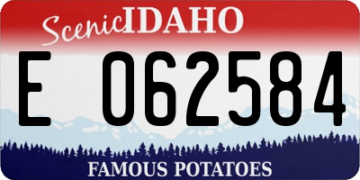 ID license plate E062584