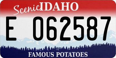 ID license plate E062587