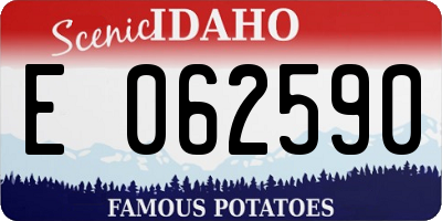 ID license plate E062590