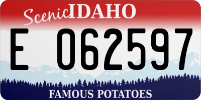 ID license plate E062597