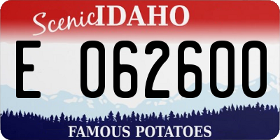 ID license plate E062600
