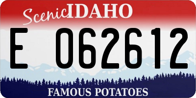 ID license plate E062612