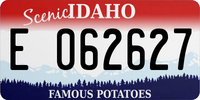 ID license plate E062627