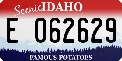 ID license plate E062629