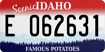 ID license plate E062631