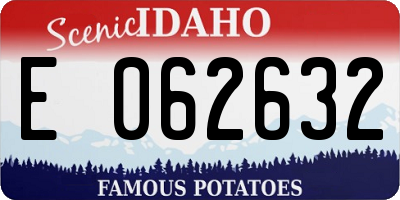 ID license plate E062632