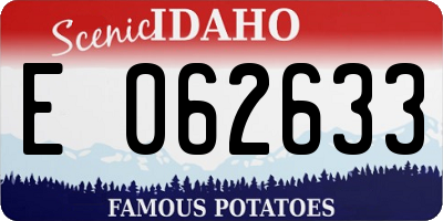 ID license plate E062633