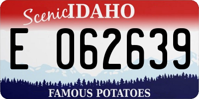 ID license plate E062639