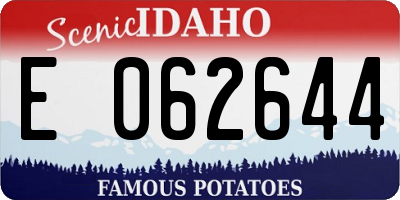 ID license plate E062644