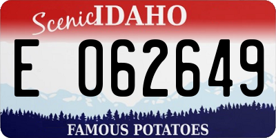 ID license plate E062649