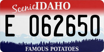 ID license plate E062650