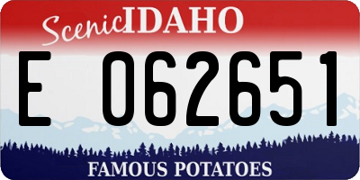 ID license plate E062651