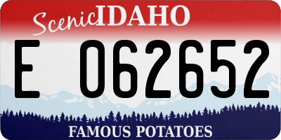 ID license plate E062652