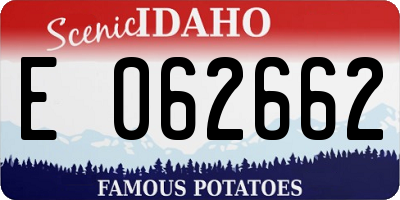 ID license plate E062662