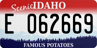 ID license plate E062669