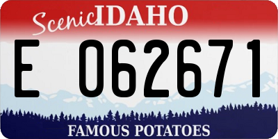 ID license plate E062671