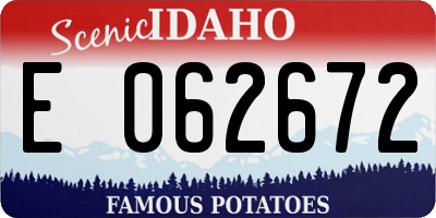 ID license plate E062672