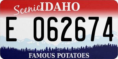 ID license plate E062674