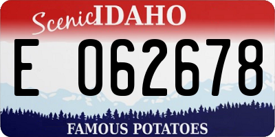 ID license plate E062678