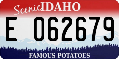 ID license plate E062679