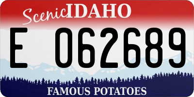 ID license plate E062689