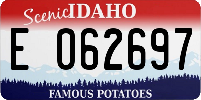 ID license plate E062697