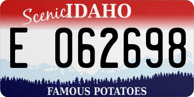 ID license plate E062698