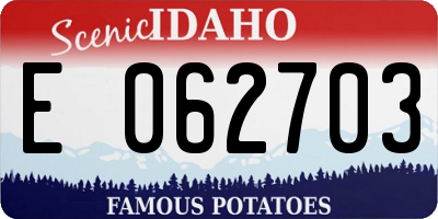 ID license plate E062703