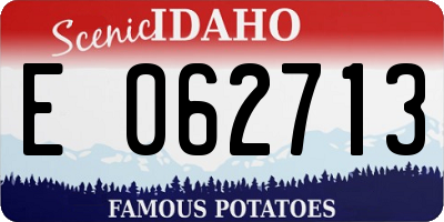 ID license plate E062713