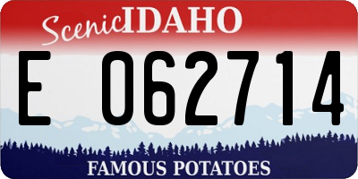 ID license plate E062714