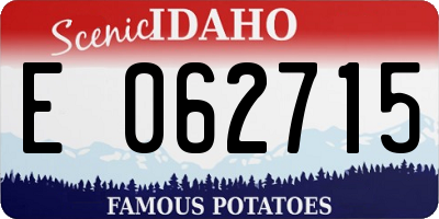 ID license plate E062715