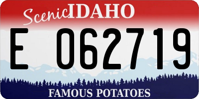 ID license plate E062719